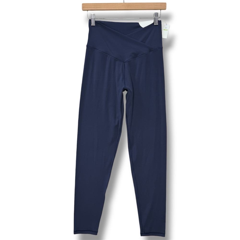 OFFLINE by Aerie Real Me 7/8 Leggings‎ Navy Blue Crossover High Rise Large Long